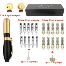 

2 in1 Meso Injection Gun Hyaluron Pen 0.3ml&0.5ml Head Gold Hyaluronic Acid Pen Meso Gun Nebulizer Lip Injection Anti Wrinkle