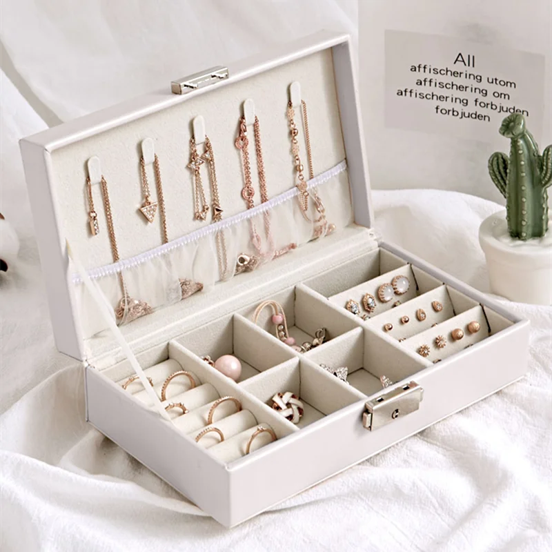 

Cross-border Supply Korean Style Soft Bead Velvet Jewelry Box Ring Earrings Necklace Multi-function Jewelry Storage Box