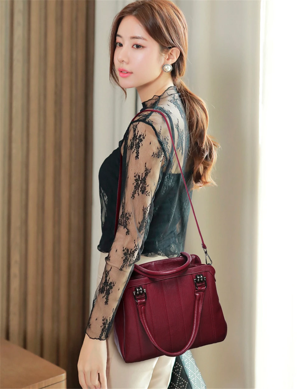 New High Quality Leather Ladies Shoulder Bag Luxury Handbags Women Bags Designer Large Capacity Crossbody Bags For Women