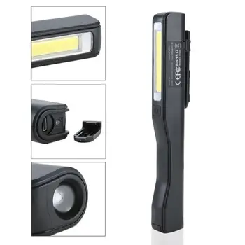 

2 in 1 USB Rechargeable COB LED Camping Work Inspection Light Lamp Hand Torch LN