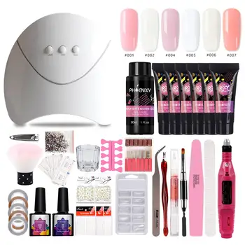 

Poly Gel Nail Kit 36W UV LED Lamp Gel Varnish Poly Gel Quick Semi Permanent Nail Tools Electric Nail Drill Machine For Manicure