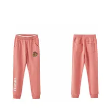 Г. Осень-зима, стиль, корейский стиль, для девочек, с героями мультфильмов 【xiu】, ручная работа, хуа МИАН, с петельным ворсом, повседневные штаны спортивные штаны, средняя длина