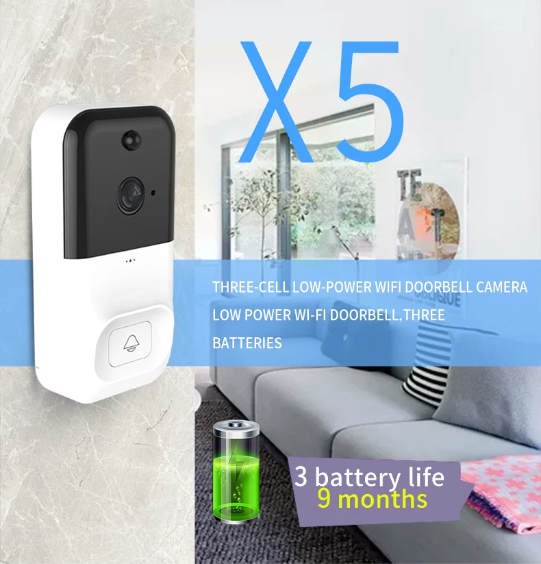 

DIDseth Smart WI-FI Battery Door Bell WIFI Doorbell Camera For Apartments PIR Alarm Wireless Security Camera Android IOS