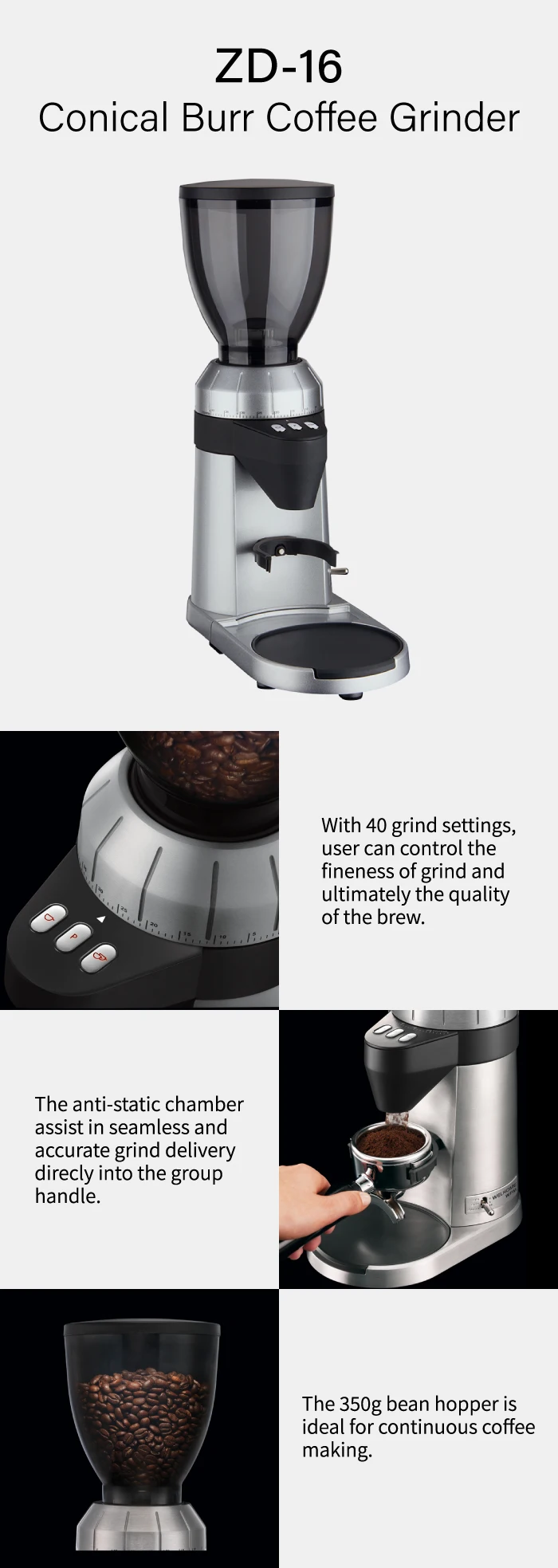 Welhome ZD16 Grinder electric Italian coffee grinder Household and