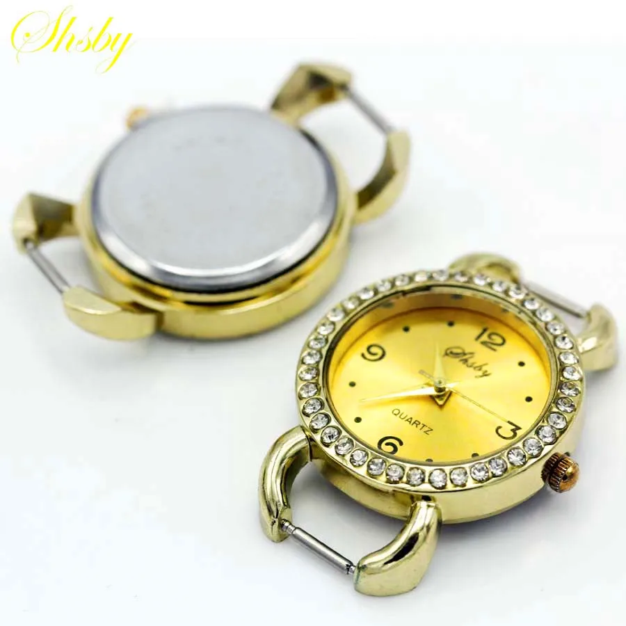 Shsby Diy Personality Gold Silver Rhinestone Watch Header Roman Numerals Circle Watch Table Core Watchband Accessories