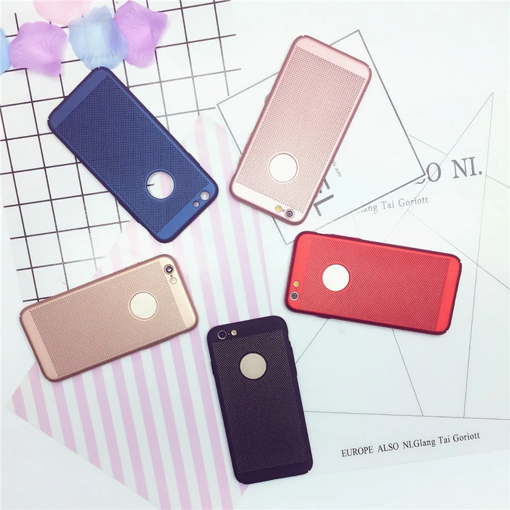 

L-FADNUT Screen Protector Case For Apple iPhone X Xs 6S 6 8 7 Plus Breathable Mesh Hard Cover Utra Slim 360 Shockproof Capa