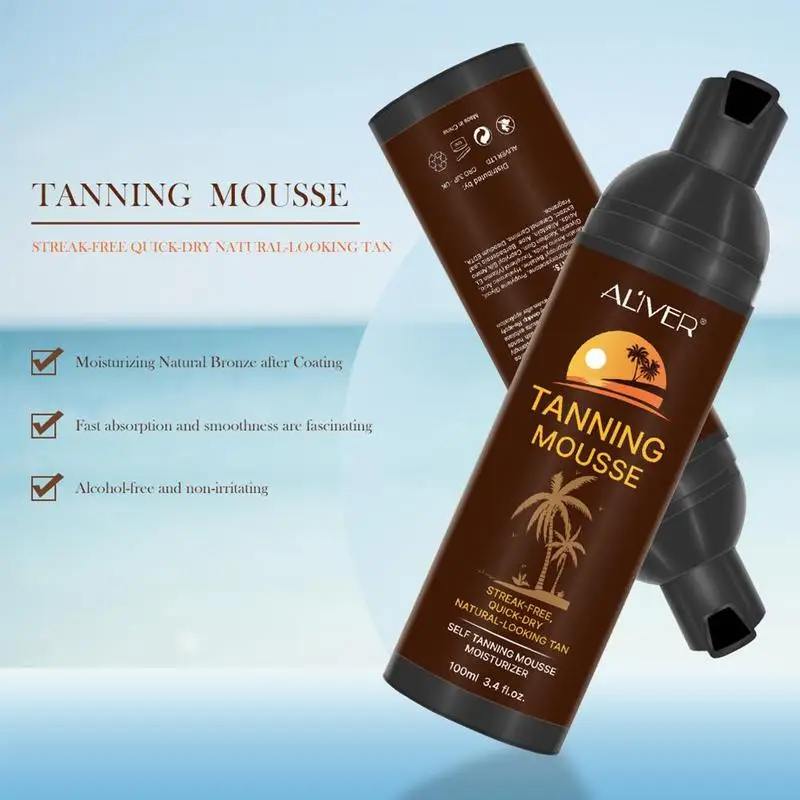 Body Self Tanners Cream Tanning Mousse For Bronzer Sun Skin Block Skin Care Nourishing Solarium Body Medium Face Cream Make D1L2