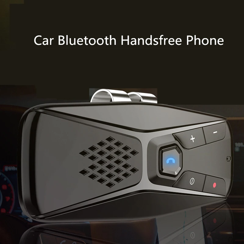 

Handsfree Bluetooth Car Kit Sun Visor Clip Wireless Audio Receiver Speakerphone Audio MP3 Music Receiver Support Seven Languages