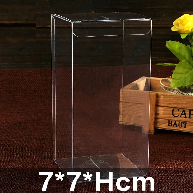 

7*7*H cm SquareTransparent Waterproof Clear PCV Candy Boxes Wedding Favor Gift Box Party Chocolate Boxes Event&Party Supplies