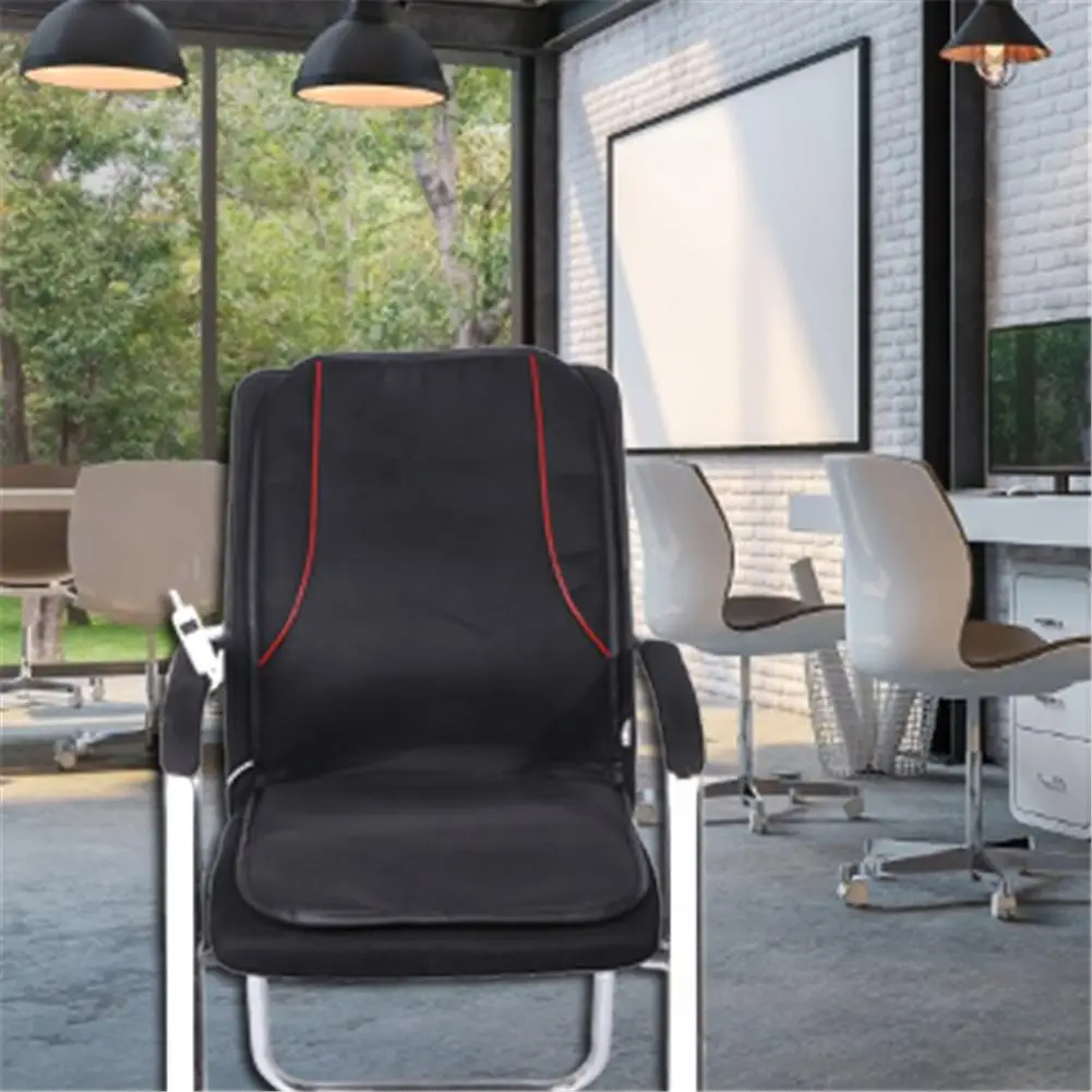 Electric Heated Seat Cushion Comfortable Leather Heating Pad Cushion for Home Office Seat