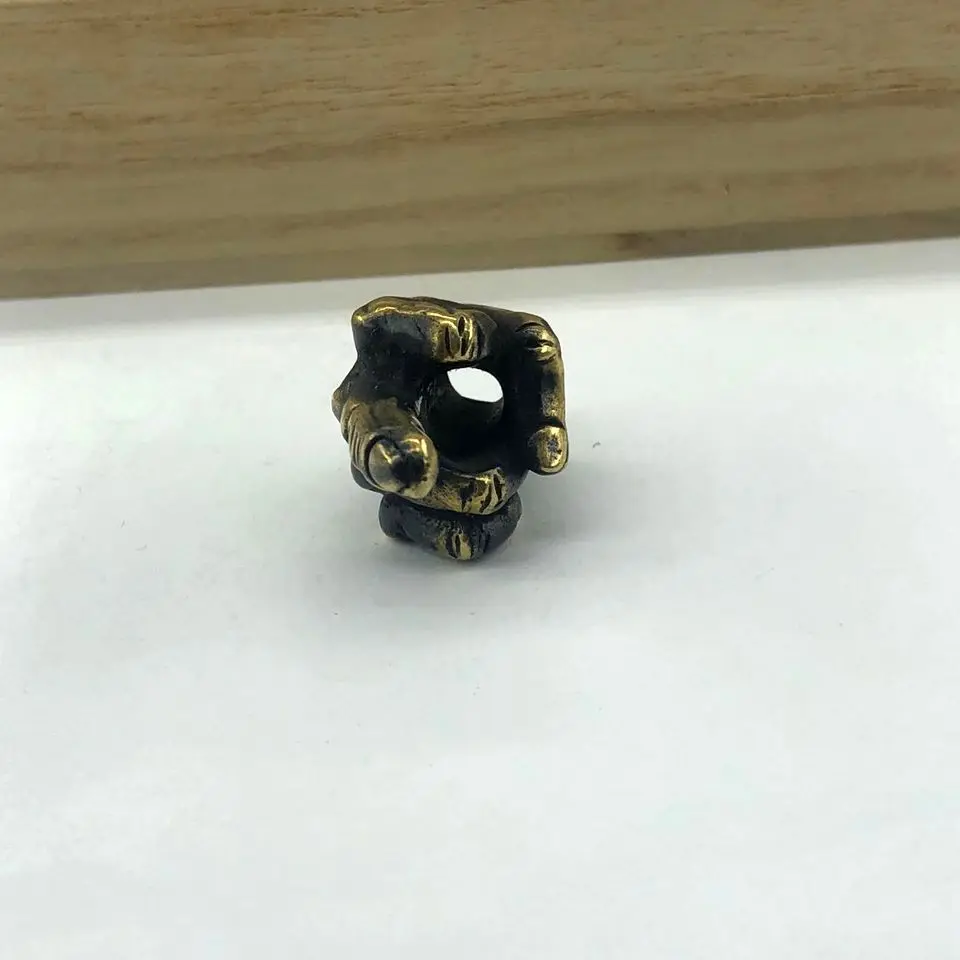 EDC нож бисер латунь средний палец/ручная форма Бусы на шнурок Paracord нож инструмент