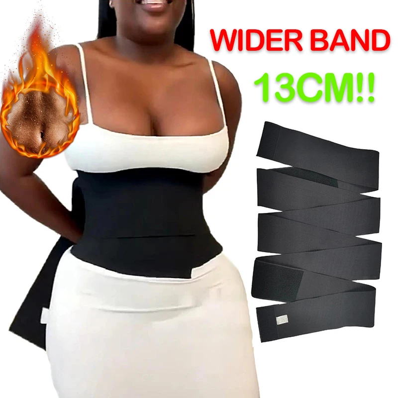 Premium Bandage Waist Trainer Band Tummy Control Adjustable Waist Trimmer Lumbar Support Plus Size Wrap Corset Sauna Belt Strap full body shaper