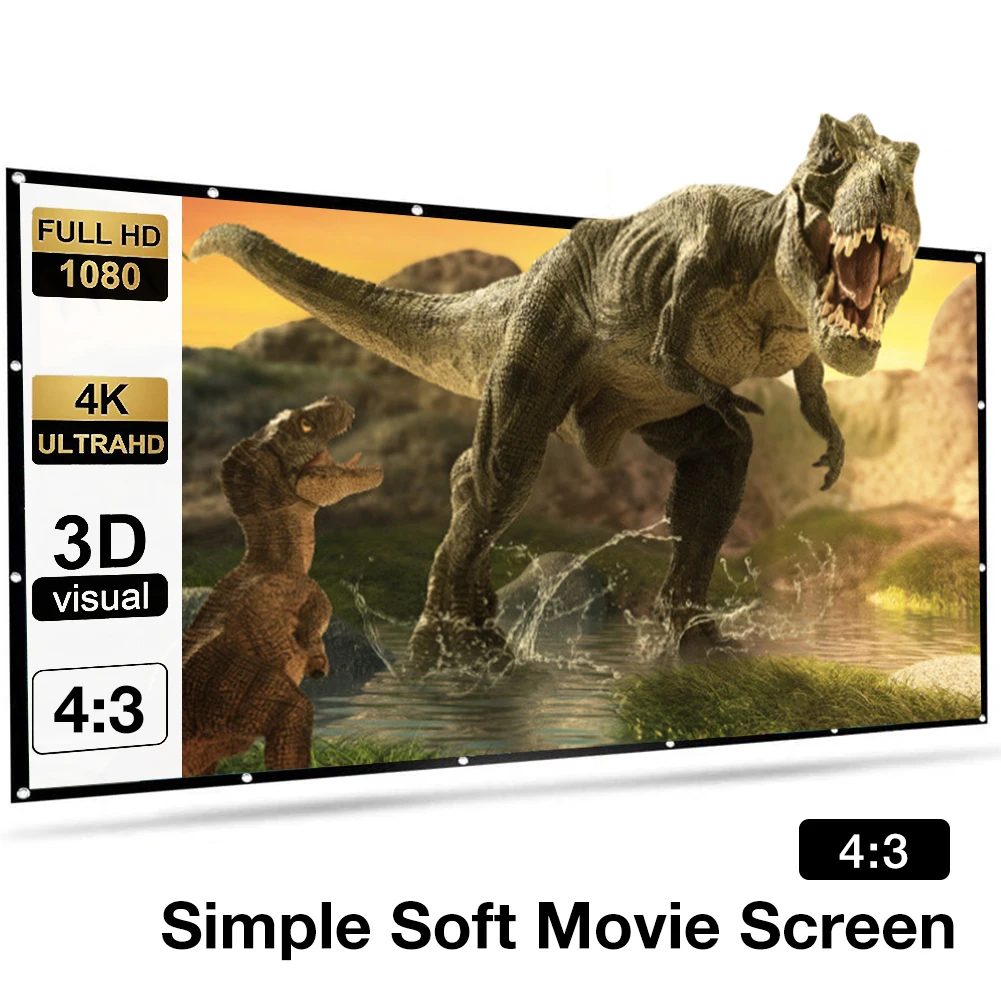 150 Inch 4:3 HD Foldable Anti-crease Portable Projector Movie Screen Used For Home Theater Outdoor And Indoor Projection Screen 4