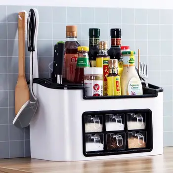 

Multifunctional Kitchen Seasoning Box Spice Jar Container Spice Rack Organizer Kitchen Supplies Rack Knife Storage Shelf Spices