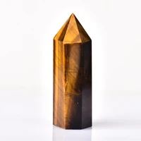 Natural Tiger Eye Crystal Point Healing Stone Quartz Crystal Wand Crafts Mineral 50-80mm for Home Decoration Ornaments DIY Gift 1