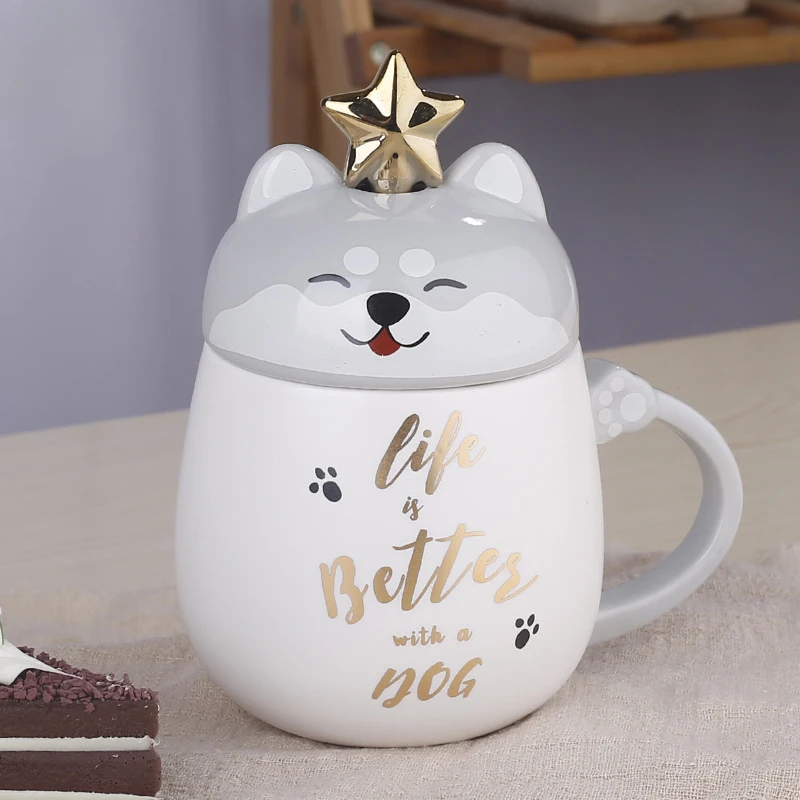 Мультяшная кружка с животными, 3d цветная кофейная чашка корги, керамическая чашка с кошкой, чашка с молоком, рождественские подарки