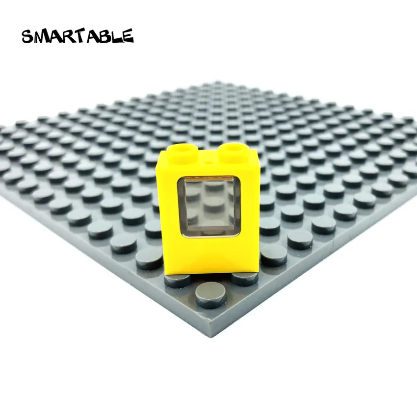 Yellow with Brown Умная оконная рама 1x2x2 со стеклянными элементами MOC, строительные блоки, игрушки для детей, совместимы со всеми брендами 4862+ 60032 город, 40 шт./лот - Цвет: Yellow with Brown