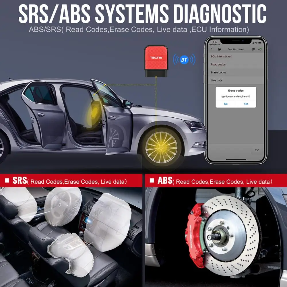 Autel MaxiAP AP200C OBD2 автоматический диагностический инструмент считыватель кодов для