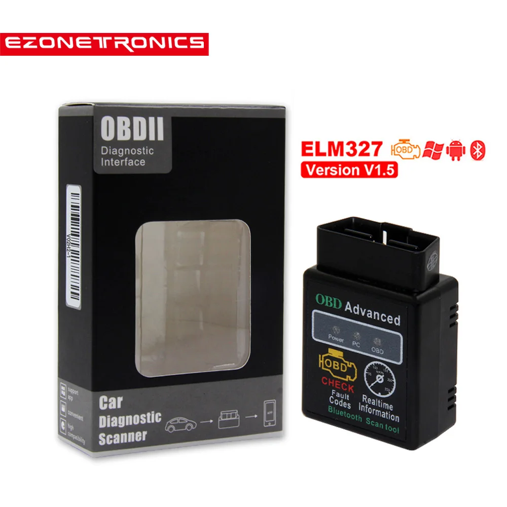 OBD2 ELM327 Bluetooth V1.5 OBD2 автомобильный диагностический инструмент сканер ELM 327 адаптер obd-ii автоматический сканер считыватель кодов для Android Крутящий момент