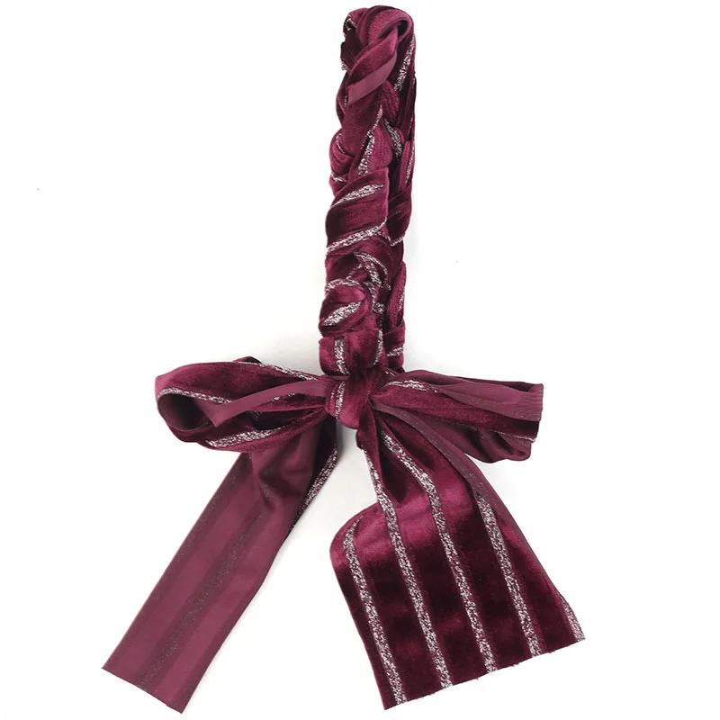 Geebro женские мягкие бархатные плетеные повязки на голову новые богемные эластичные повседневные аксессуары, ленты для волос для женщин вечерние тюрбан - Цвет: wine red