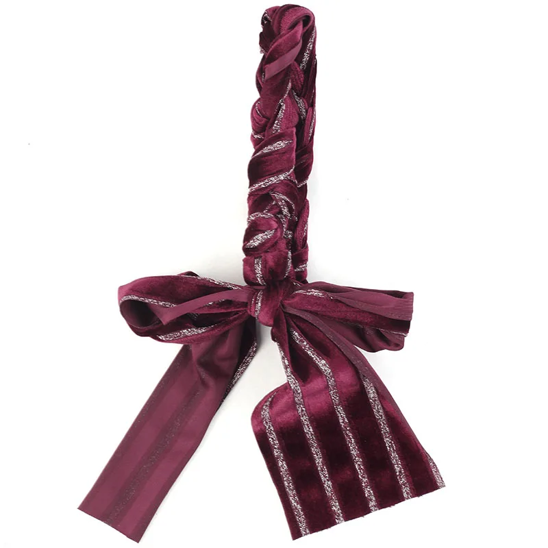 wine red Geebro женские мягкие бархатные плетеные повязки на голову новые богемные эластичные повседневные аксессуары, ленты для волос для женщин вечерние тюрбан - Цвет: wine red