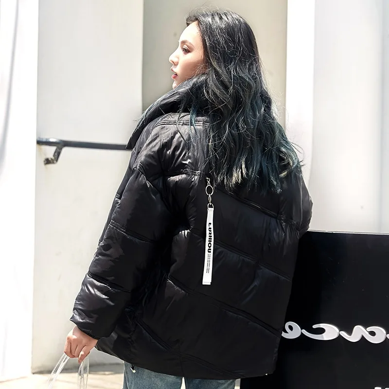 

Photo Shoot Down Jacket Women's 2019 Winter New Style Thin Korean-style Loose-Fit BF Cotton-padded Clothes INS Online Celebrity