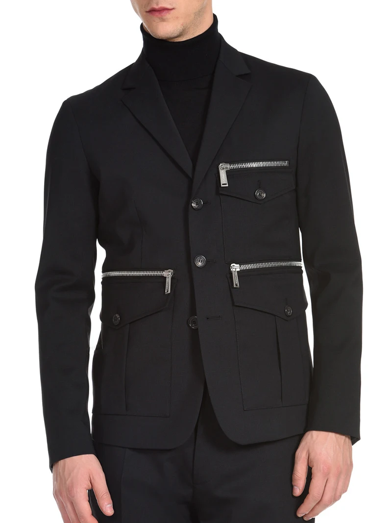S-6XL Новая мужская одежда модный GD stylist подиумный костюм куртка на молнии стиль несколько карманов для отдыха официальная одежда размера плюс