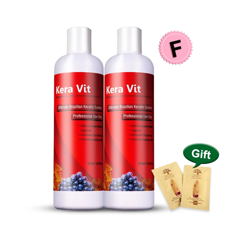 Professional Brazilian Hair Keratin 2pc 500ml Free Formaldehyde Hair Treatment Repair Damaged Hair & Straighten Hair Set