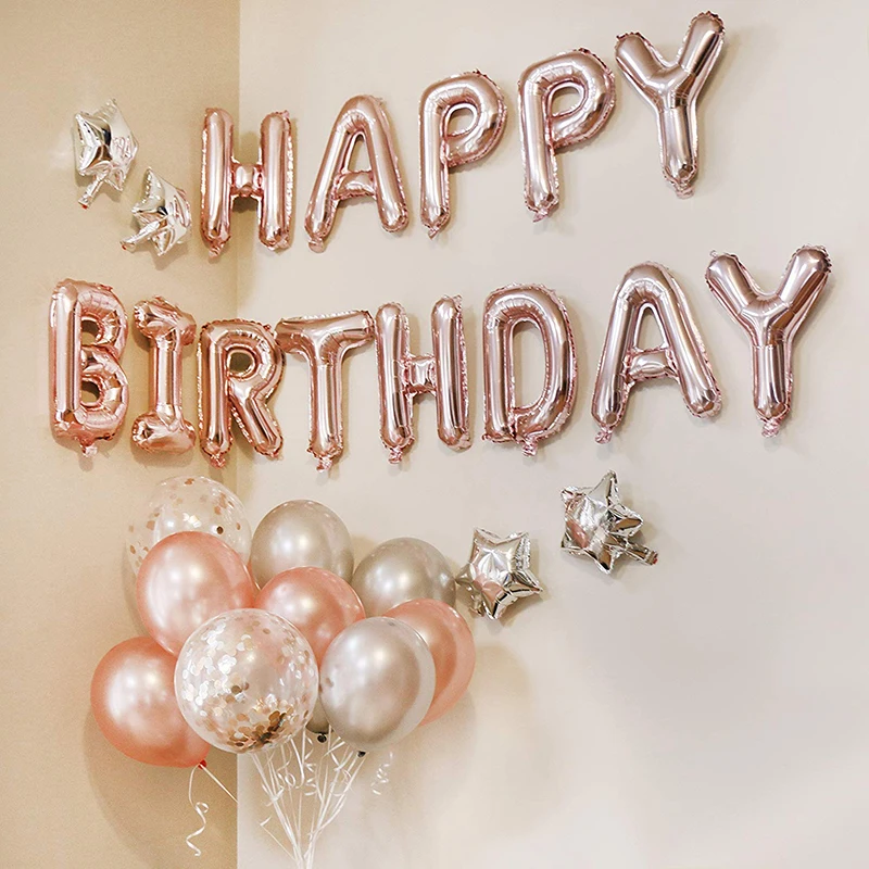 Воздушный шар из фольги с надписью Happy Birthday 16 дюймов|Воздушные шары и аксессуары| |