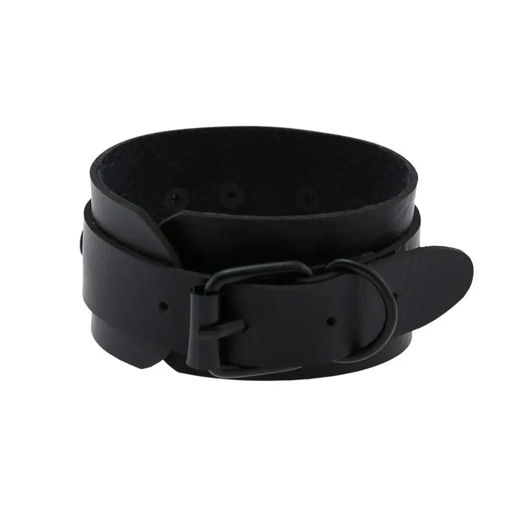All balck punk heart bracelets women men Leather Wristband Bracelet Cuff goth jewelry gothic emo armbands cosplay accessories
