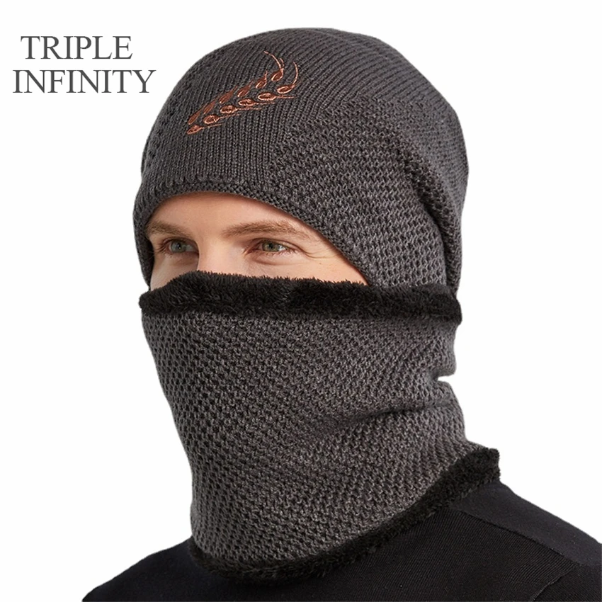 Трикотажная Шапка-бини TRIPLE INFINITY мужская шапка теплый шарф Повседневная