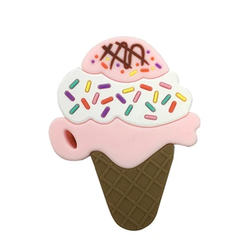 

3Pc Ice Cream Shaped Silicone Teether BPA Free Baby Teether Nursing Gift for Baby Silicone Teething Toys Chewable