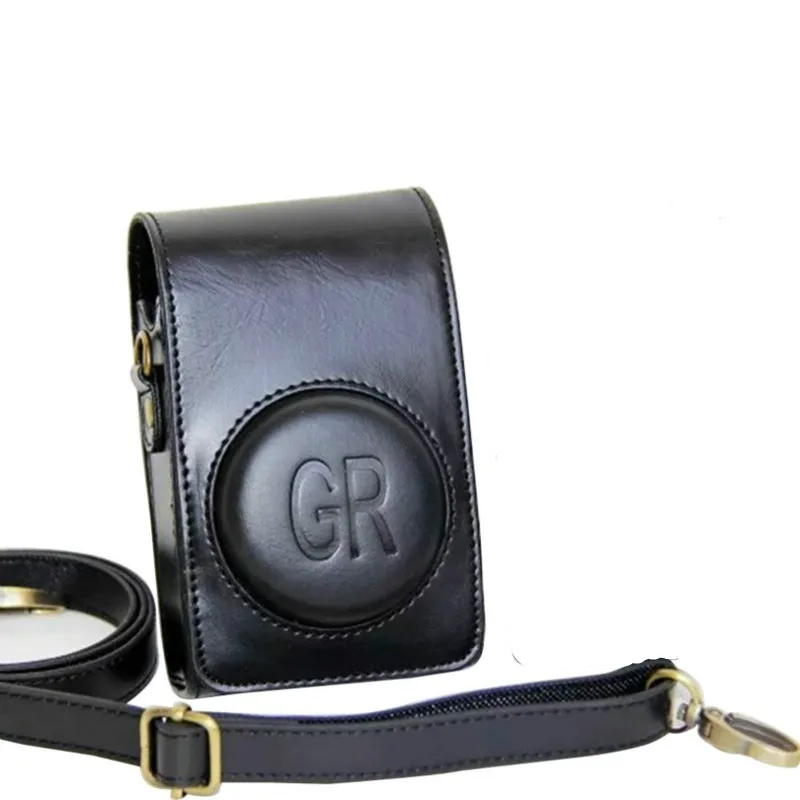 Подходит для Ricoh gr сумка grii кожаный чехол grii защитный чехол для камеры чехол - Цвет: black