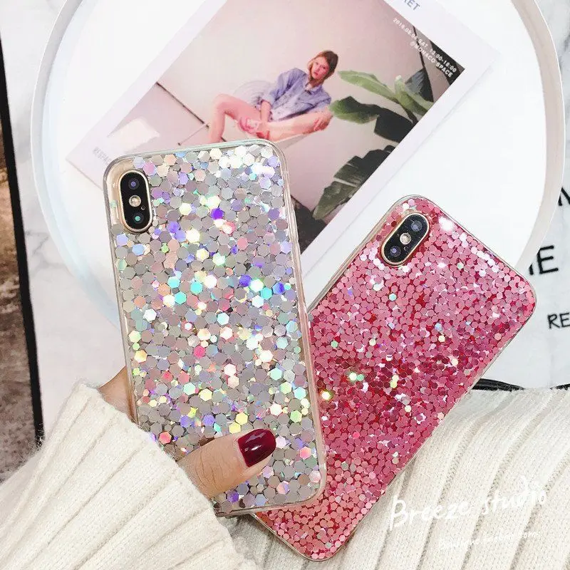 Блестящий чехол LLZ.COQUE для IPhone 11 Pro X XR XS Max 8 7 6s 6 Plus защитный мягкий резиновый