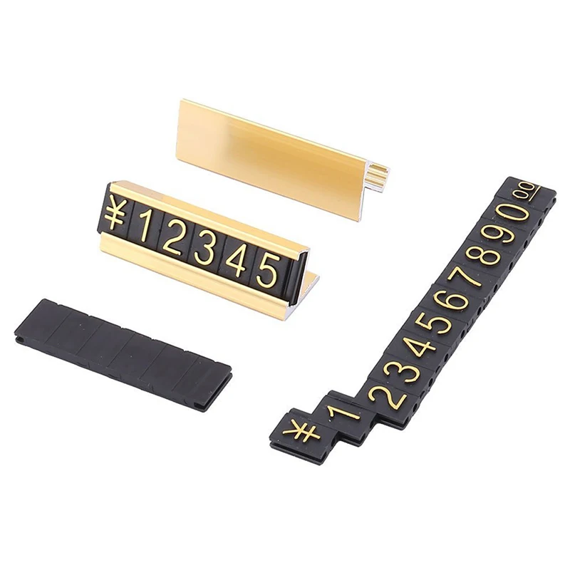 19 groups gold-tone metal Arabic numerals price tags