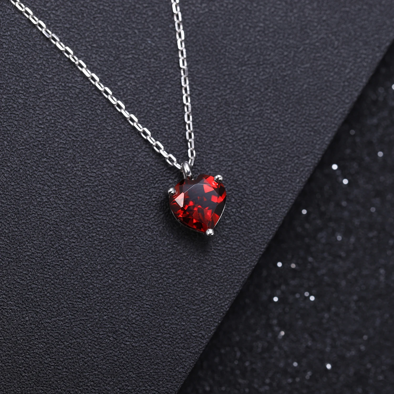 GEM'S BALLET 1,47 CT натуральный гранат для женщин ювелирные изделия 925 пробы серебро элегантный кулон в форме сердца ожерелье