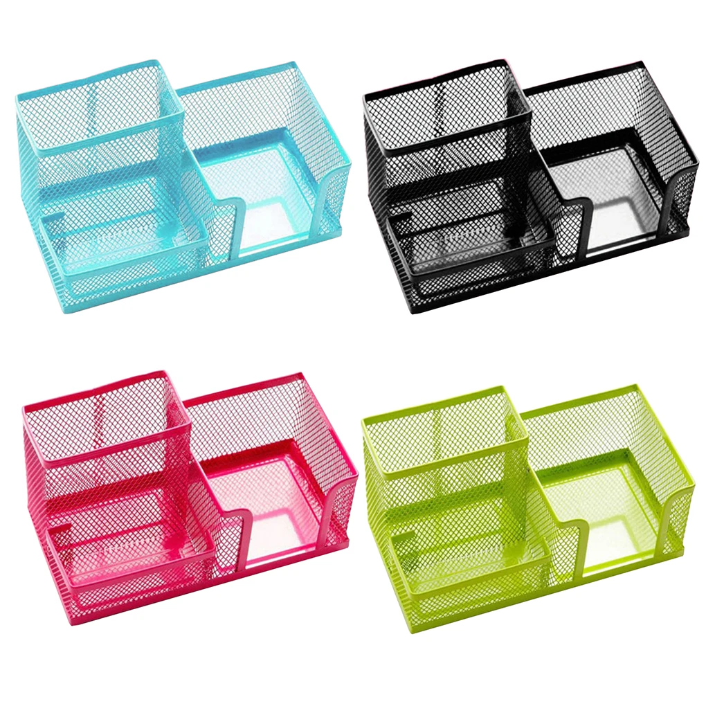 

Pen Pencils Holder Metal Three Grid Desktop Office Study Storage Box Organizer Stationery Storage Bin