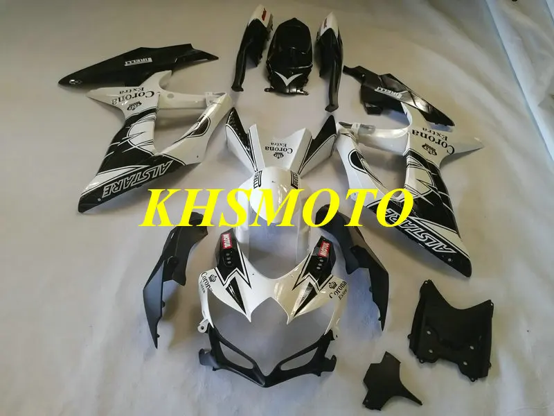 Набор обтекателей для GSXR600 750 K8 08 09 GSXR 600 2008 2009 ABS белый черный обтекатель + подарки