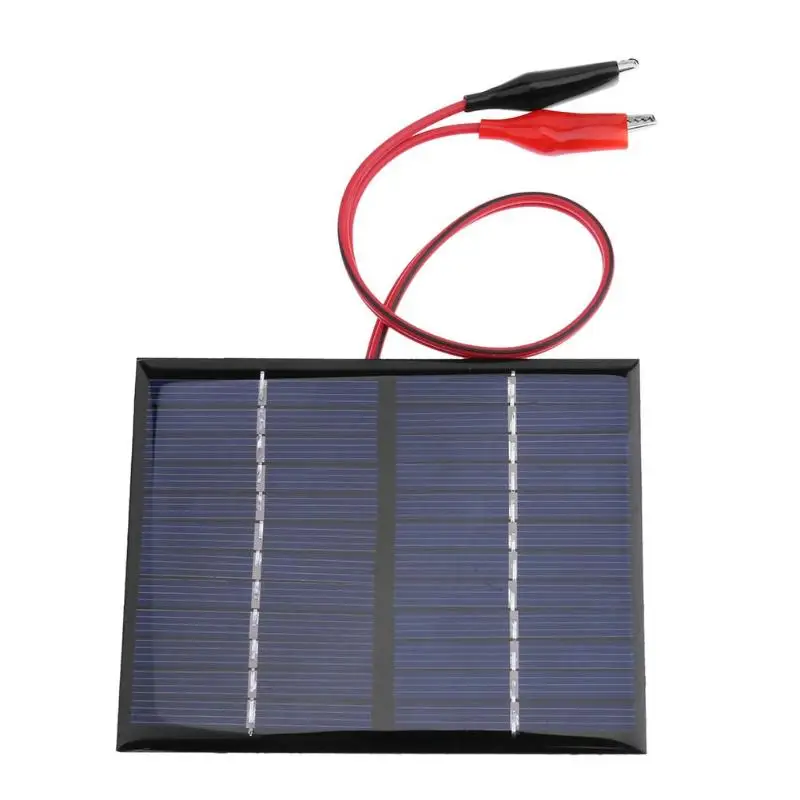 1,5 W 12V солнечная батарея поликристаллического кремния Гибкие DIY Панели солнечные Мощность банка w/зажим