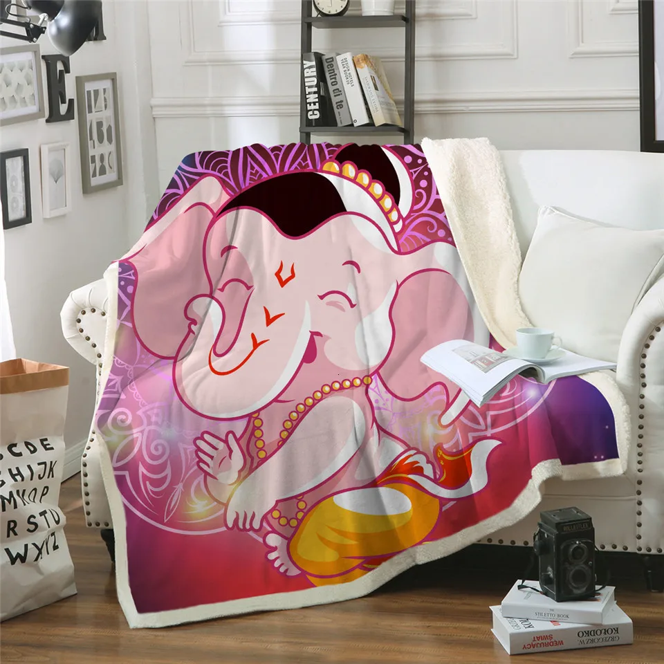 BeddingOutlet супер мягкое уютное бархатное плюшевое одеяло Радужный слон Современная линия искусство шерпа одеяло для дивана пледы путешествия