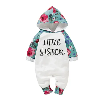 

2019 Brand New 0-24M Newborn Toddler Baby Girl Hooded Romper Long sleeve Floral print Jumpsuit Spring Autumn Clothes