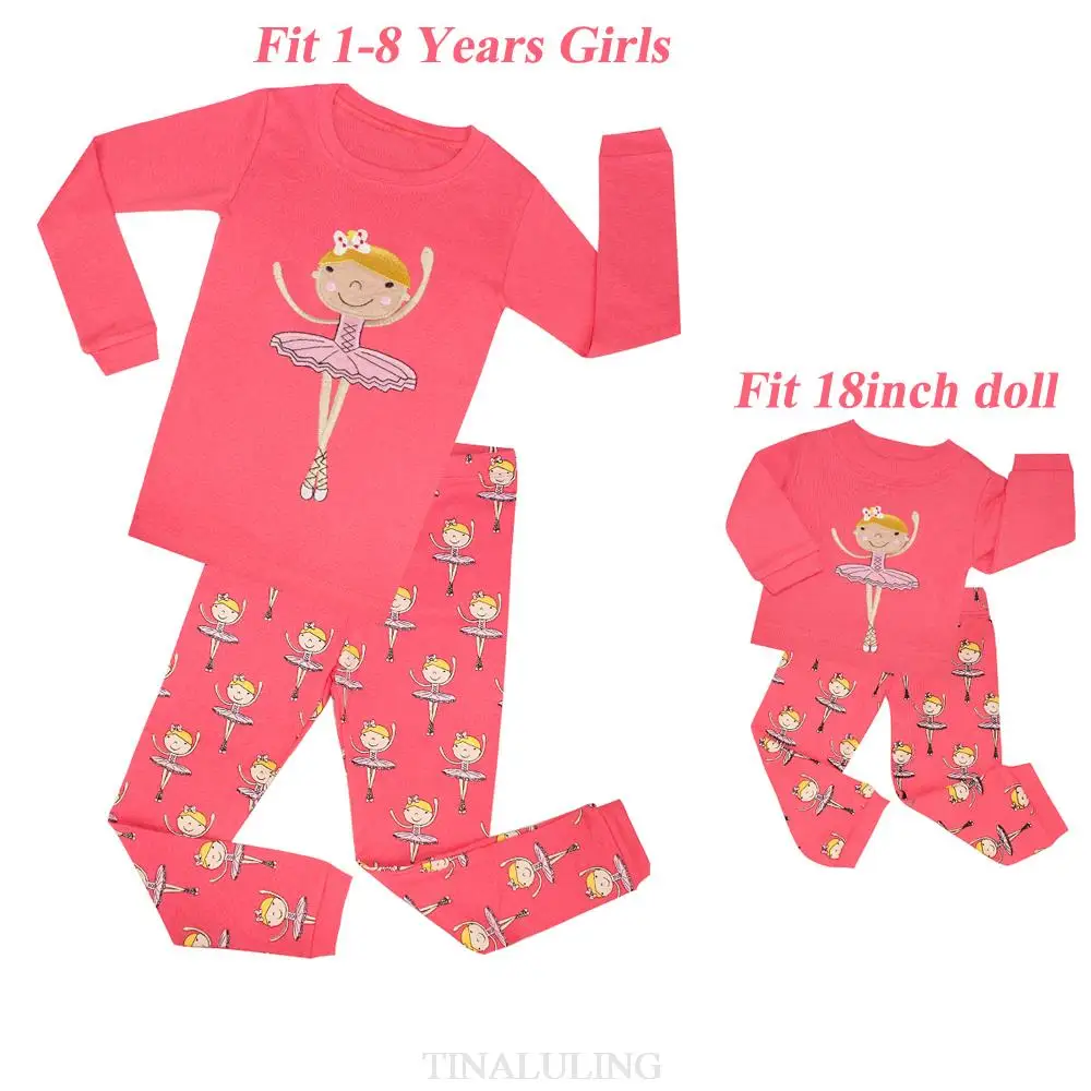 girls princess pajamas sets baby doll pajamas for 18inch children sleepwear kids ballet dancer pyjamas boys pijamas