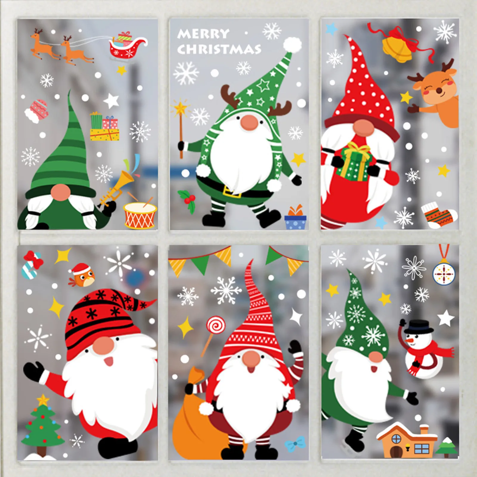 Christmas Window Clings 193 PCS Snowflake Window Clings Christmas Window Decals Decorations Window Stickers for Xmas Holiday