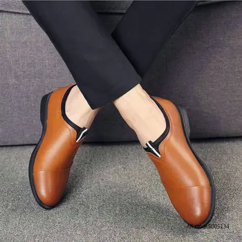 

Men Lace Up Genuine Leather Shoes Designer Formal Fashion shoes Dress Shoe Pointed Oxfords A52-69