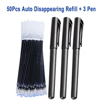 Delvtch 53 pçs/set desvanecimento automático recarga cartucho temperatura normal tinta desaparecer lentamente gel caneta recarga caneta bola