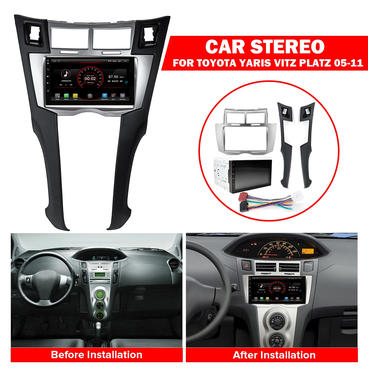 Рамка android 10,0 dvd-плеер автомобильный Радио для Toyota Yaris Vitz Platz 2005 2006 2007 автомобильный gps dsp стерео мультимедийная лента рекордер