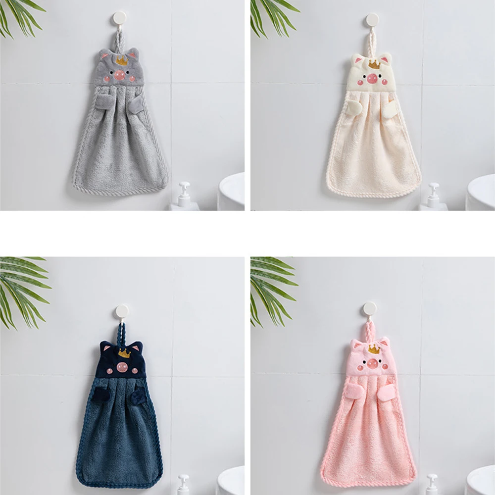 Baby cute cartoon plush hand towels, children's wiping and hanging bath towels towel baby bath towel