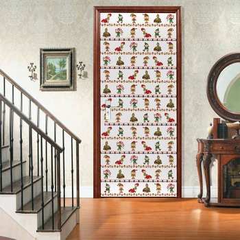 

2pcs/set Christmas Tree Elk Refrigerator Door Sticker Self Adhesive Wall Mural Decal Home Decoration