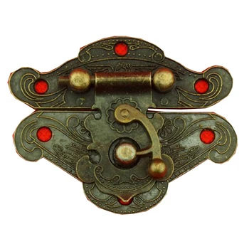 

1 pc Retro Brass Wooden Case Hasp Vintage Style Decorative Jewelry Gift Box Suitcase Hasp Latch Hook Furniture Buckle Clasp Lock