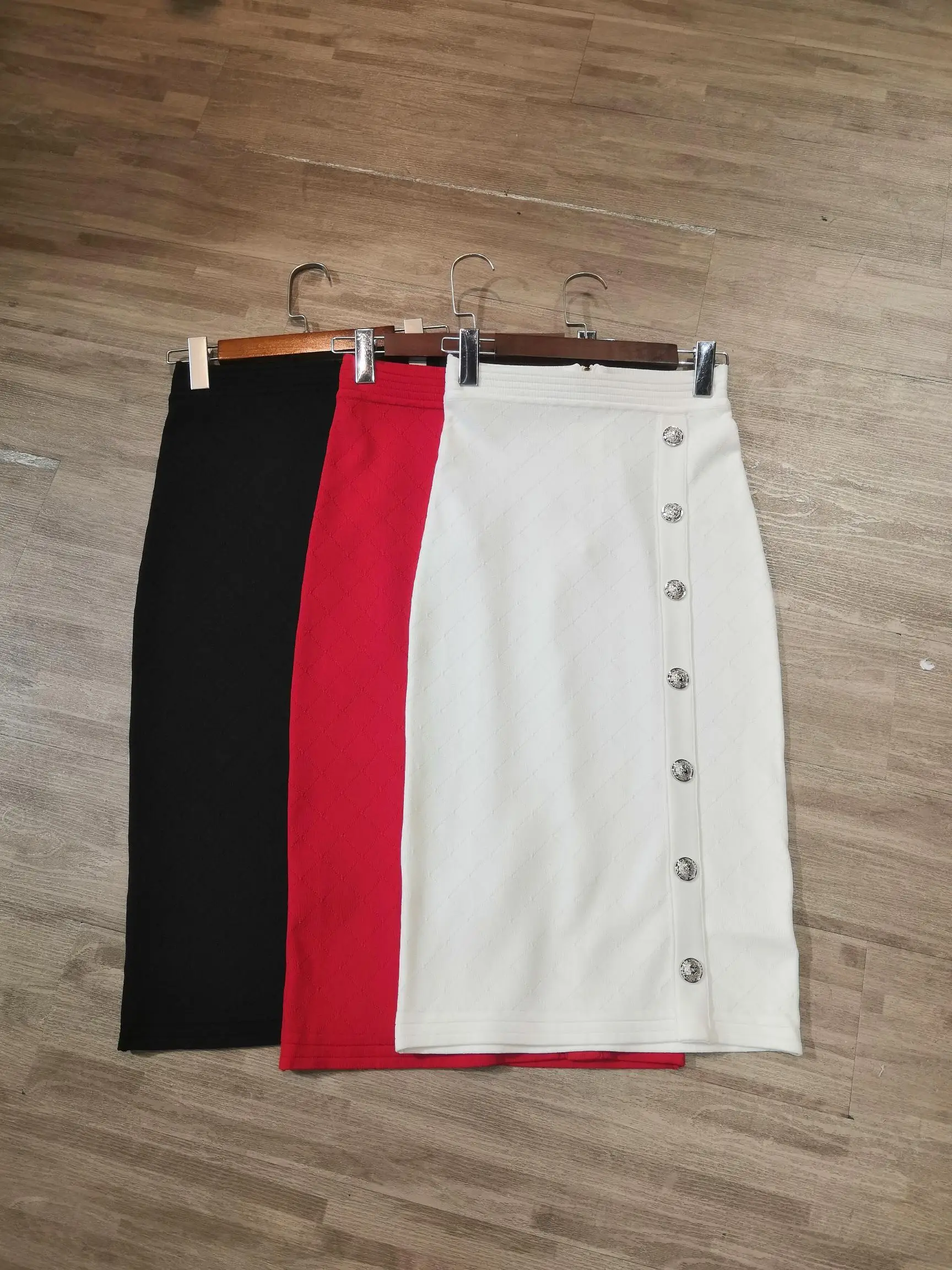 

casual new women knit skirt female A-line plaid midi skirt 3 color rmsx 8.30